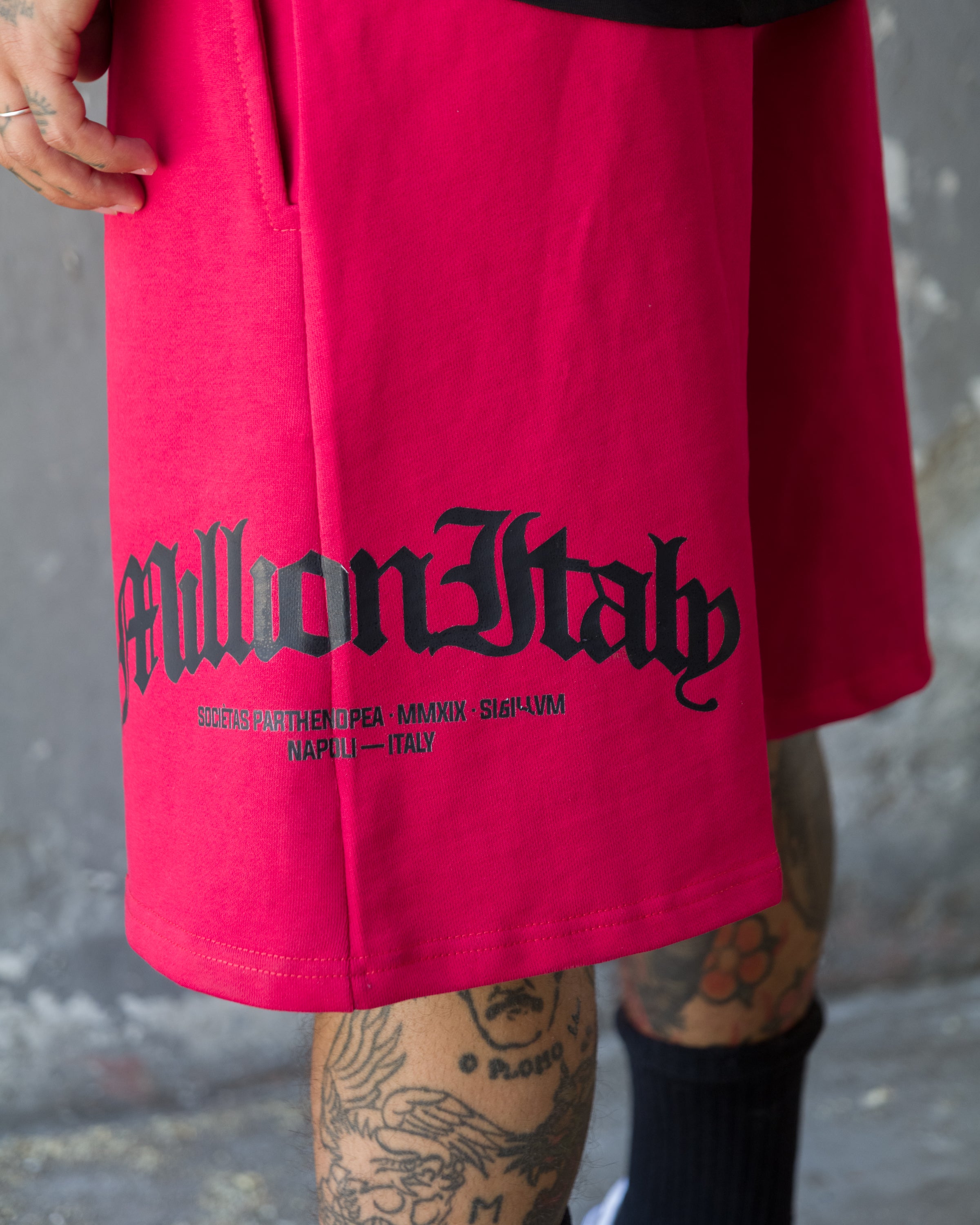 Short rouge avec logo Arche