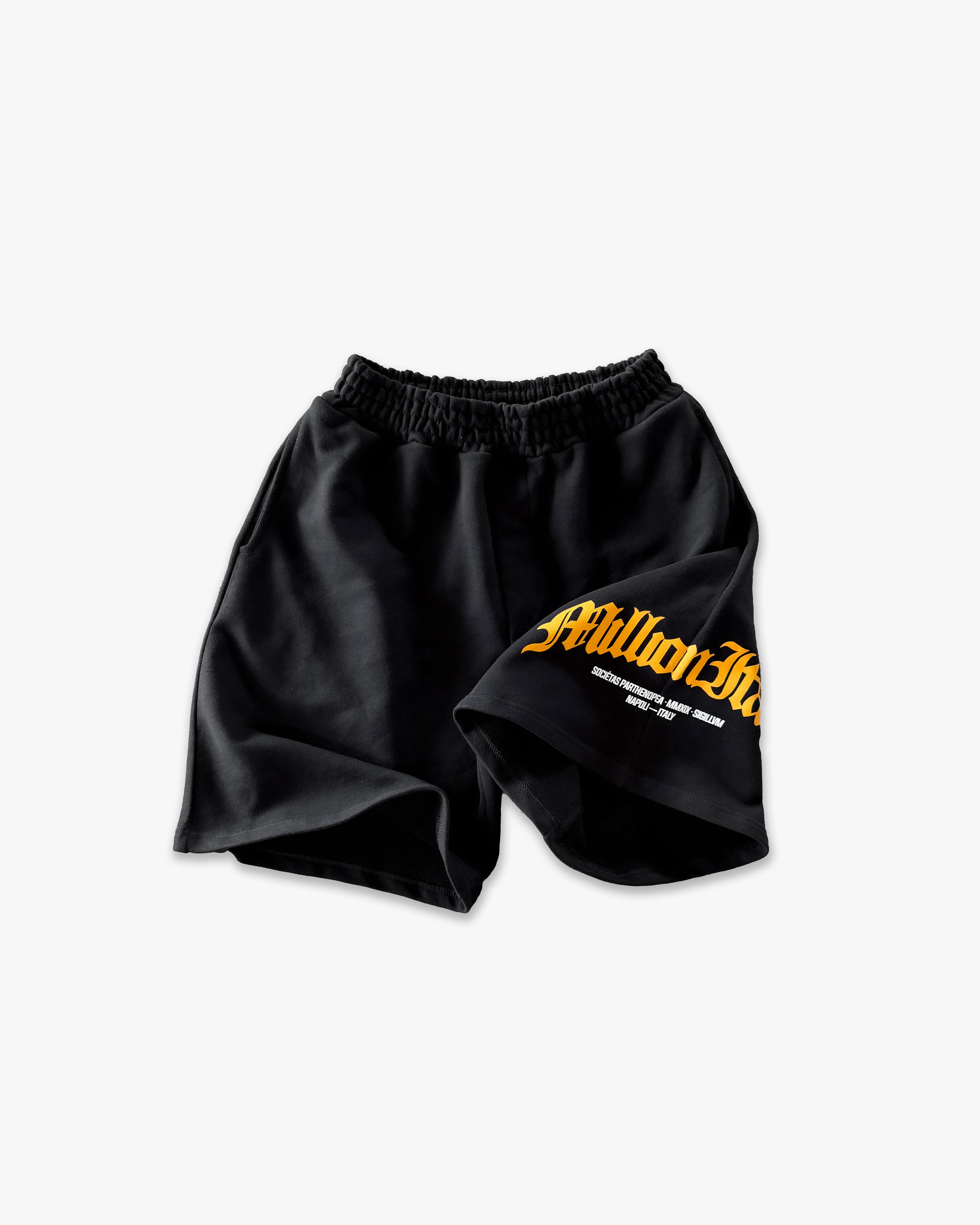 Shorts noir à logo arqué