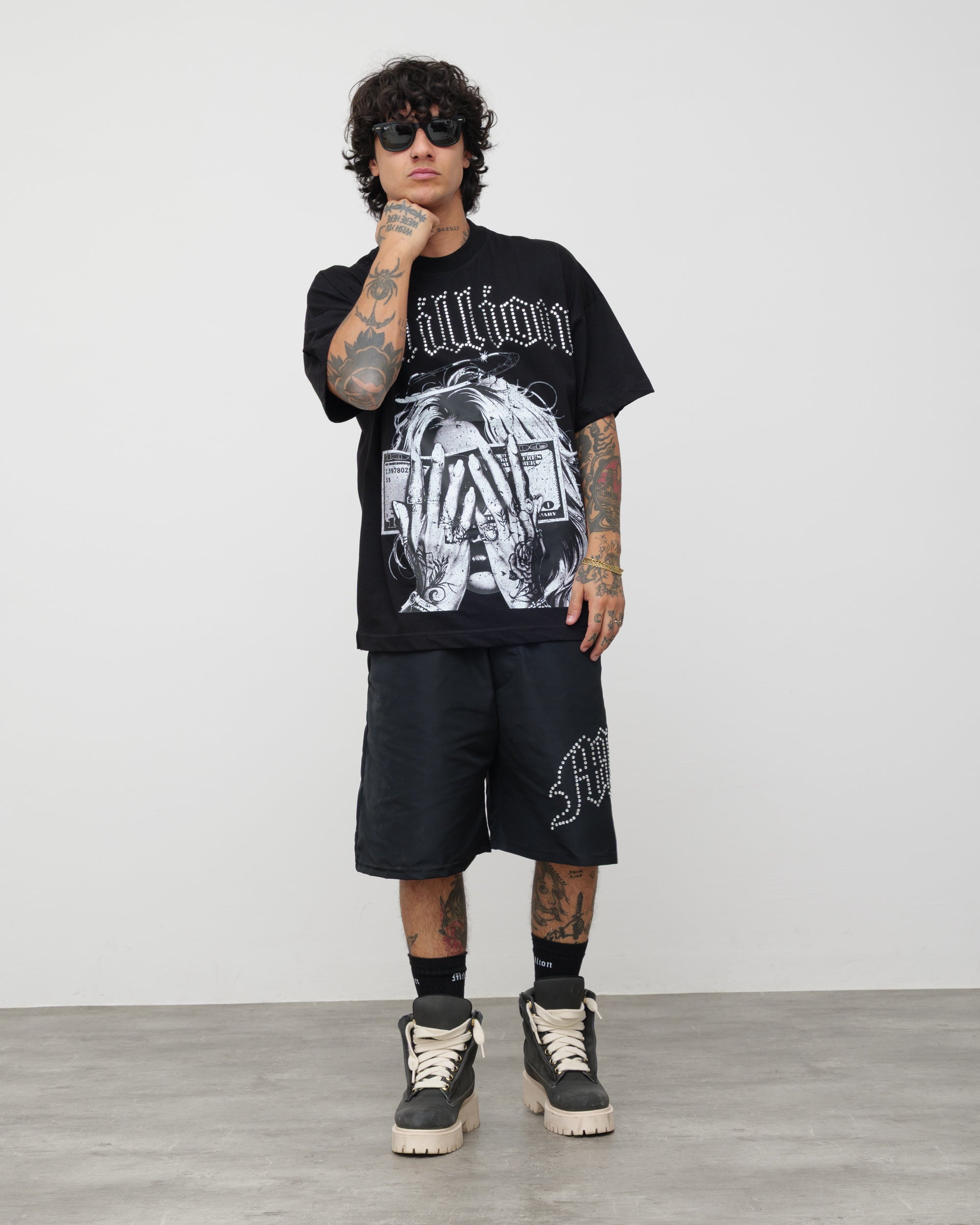 Shorts Tech Nero - Diamond Bianco