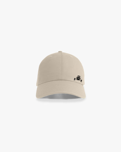 Chapeau beige avec mini-logo noir