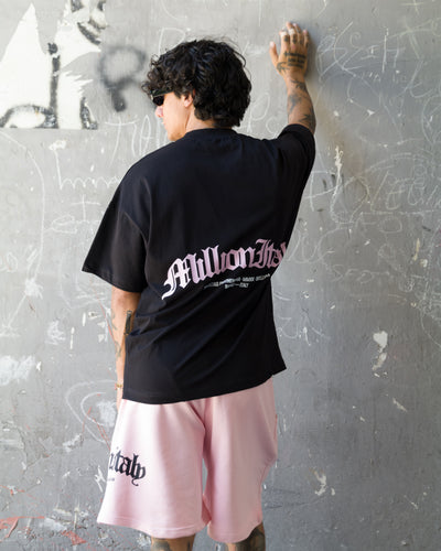 T-shirt noire logo Arch rose