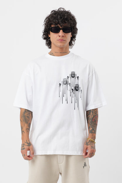 T-shirt Logo Coulé Blanche