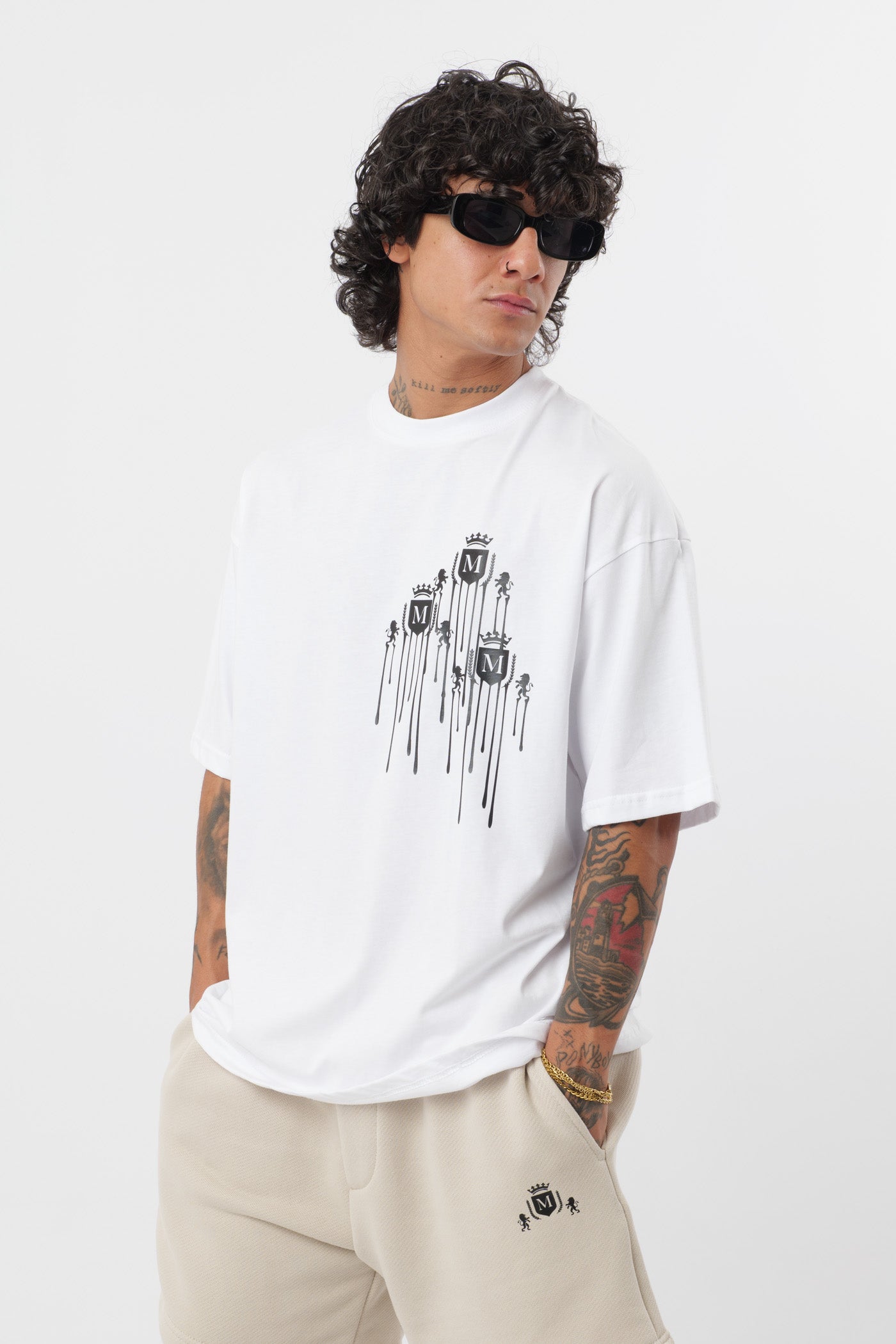T-shirt Logo Coulé Blanche
