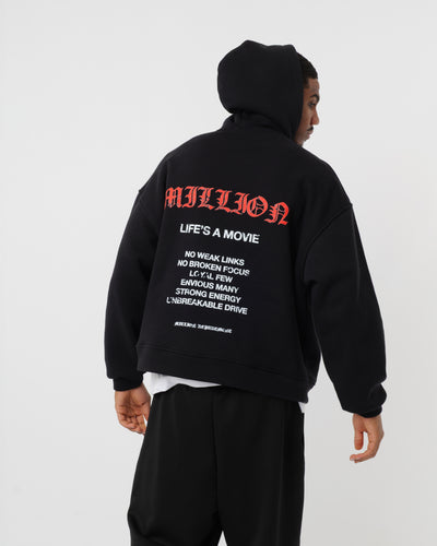 Sweat à capuche La vie est un film Noir