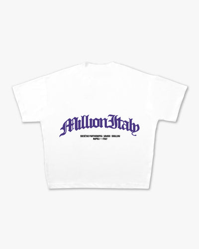 T-shirt blanche logo voûte violet